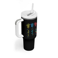 Autism Awareness Tumbler With Handle It's Ok To Be Different Sea Turtle