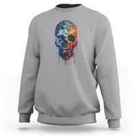 Autism Awareness Cool Puzzle Skull Sweatshirt - Wonder Print Shop