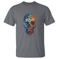 Autism Awareness Cool Puzzle Skull T Shirt - Wonder Print Shop