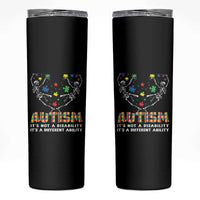 Autism Awareness Skinny Tumbler Skeleton It's Not A Disability It's A Different Ability