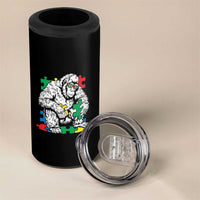 Autism Awareness Bigfoot Puzzle Autistic Warrior 4 in 1 Can Cooler Tumbler