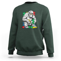 Autism Awareness Bigfoot Puzzle Autistic Warrior Sweatshirt - Wonder Print Shop