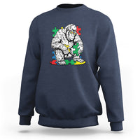 Autism Awareness Bigfoot Puzzle Autistic Warrior Sweatshirt - Wonder Print Shop