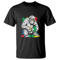 Autism Awareness Bigfoot Puzzle Autistic Warrior T Shirt - Wonder Print Shop