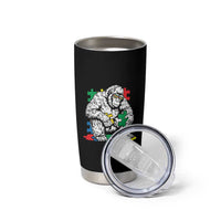 Autism Awareness Bigfoot Puzzle Autistic Warrior Tumbler Cup