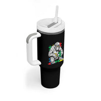 Autism Awareness Bigfoot Puzzle Autistic Warrior Tumbler With Handle