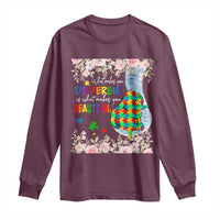Autism Awareness Long Sleeve Shirt What Makes You Different Is What Makes You Beautiful Autistic Elephant Mom