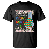 Autism Awareness T Shirt What Makes You Different Is What Makes You Beautiful Autistic Elephant Mom - Wonder Print Shop