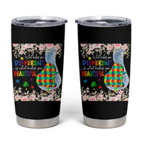 Autism Awareness Tumbler Cup What Makes You Different Is What Makes You Beautiful Autistic Elephant Mom