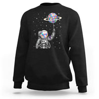 Autism Awareness Sweatshirt Astronaut Puzzle Balloon Autistic Outer Space - Wonder Print Shop