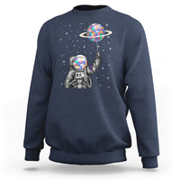 Autism Awareness Sweatshirt Astronaut Puzzle Balloon Autistic Outer Space - Wonder Print Shop