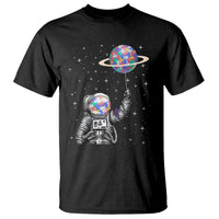Autism Awareness T Shirt Astronaut Puzzle Balloon Autistic Outer Space - Wonder Print Shop