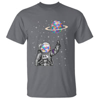 Autism Awareness T Shirt Astronaut Puzzle Balloon Autistic Outer Space - Wonder Print Shop