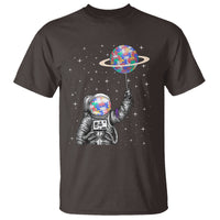 Autism Awareness T Shirt Astronaut Puzzle Balloon Autistic Outer Space - Wonder Print Shop