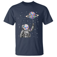 Autism Awareness T Shirt Astronaut Puzzle Balloon Autistic Outer Space - Wonder Print Shop