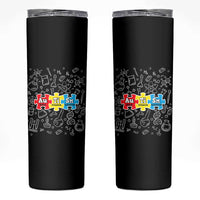 Autism Awareness Puzzle Periodic Table Autistic Skinny Tumbler