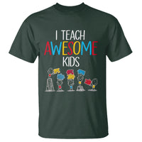 Autism Awareness T Shirt I Teach Awesome Kids Funny Puzzle Special Education Teacher - Wonder Print Shop