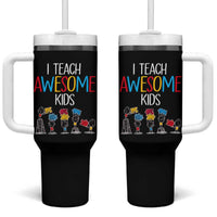 Autism Awareness Tumbler With Handle I Teach Awesome Kids Funny Puzzle Special Education Teacher