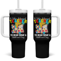 Autism Awareness Tumbler With Handle It Takes A Special Teacher To Hear What A Child Can't Say