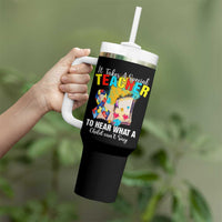 Autism Awareness Tumbler With Handle It Takes A Special Teacher To Hear What A Child Can't Say