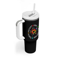 Autism Awareness Tumbler With Handle Special Teacher Teach Accept Understand Love