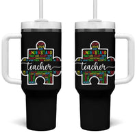 Autism Awareness Special Teacher Tumbler With Handle Teach Accept Understand Love
