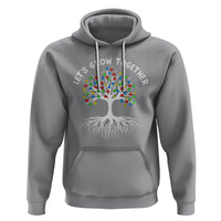 Autism Awareness Hoodie Let's Grow Together Puzzle Flowers - Wonder Print Shop
