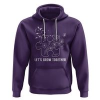 Autism Awareness Hoodie Let's Grow Together Puzzle Tree - Wonder Print Shop