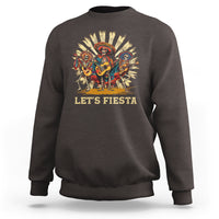 Cinco De Mayo Sweatshirt Let's Fiesta Skeleton Dancing Mexican Party - Wonder Print Shop