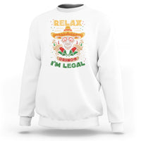 Funny Mexican Sweatshirt Relax Gringo I'm Legal Funny Skull Sombrero - Wonder Print Shop