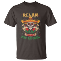 Funny Mexican T Shirt Relax Gringo I'm Legal Funny Skull Sombrero - Wonder Print Shop