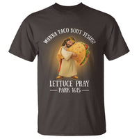 Taco Lover T Shirt Wanna Taco Bout Jesus Cinco de Mayo Christian - Wonder Print Shop