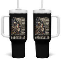 Army Forces Retirement DD-214 Tumbler With Handle It's A Veteran Thing You Wouldn't Understand