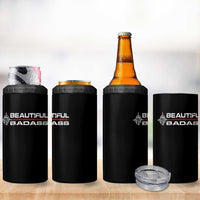Beautiful Badass Strong Women Female Military 4 in 1 Can Cooler Tumbler