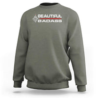 Beautiful Badass Strong Women Female Military Sweatshirt - Wonder Print Shop