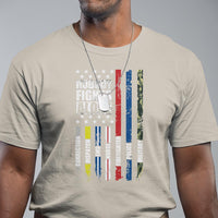 Nobody Fights Alone America Flag First Responder T Shirt - Wonder Print Shop