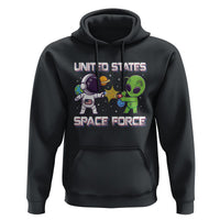Funny US Space Force Hoodie Army Astronaut vs Alien - Wonder Print Shop
