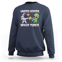 Funny US Space Force Sweatshirt Army Astronaut vs Alien - Wonder Print Shop