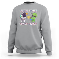 Funny US Space Force Sweatshirt Army Astronaut vs Alien - Wonder Print Shop