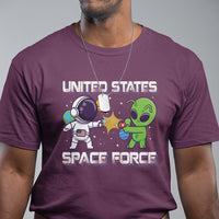 Funny US Space Force T Shirt Army Astronaut vs Alien - Wonder Print Shop