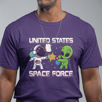 Funny US Space Force T Shirt Army Astronaut vs Alien - Wonder Print Shop