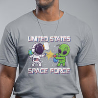 Funny US Space Force T Shirt Army Astronaut vs Alien - Wonder Print Shop