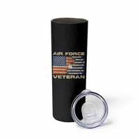 Air Force Veteran Skinny Tumbler American Flag Dog Tag