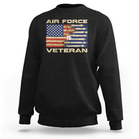 Air Force Veteran Sweatshirt American Flag Dog Tag - Wonder Print Shop