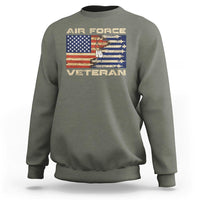 Air Force Veteran Sweatshirt American Flag Dog Tag - Wonder Print Shop