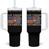 Air Force Veteran Tumbler With Handle American Flag Dog Tag