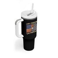 Air Force Veteran Tumbler With Handle American Flag Dog Tag