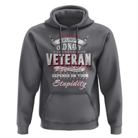 Grumpy Old Navy Veteran Hoodie My Level Of Sarcasm Depends On Your Level Of Stupidity - Wonder Print Shop