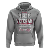 Grumpy Old Navy Veteran Hoodie My Level Of Sarcasm Depends On Your Level Of Stupidity - Wonder Print Shop