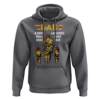 Firefighter Dad Hoodie A Son's First Hero A Daughter's First Love Father's Day - Wonder Print Shop